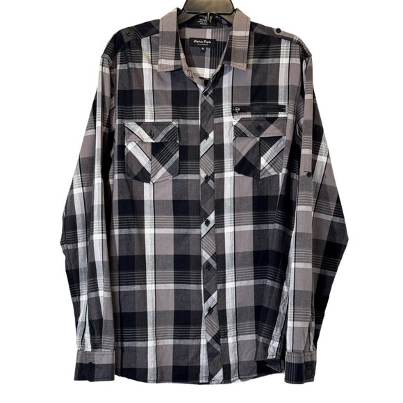 Eighty Eight Other - Men's Black | Gray Plaid Shirt Size XL
